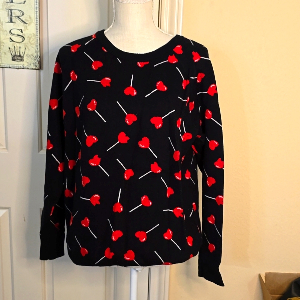 Torrid Black and Red Lollipop Sweatshirt